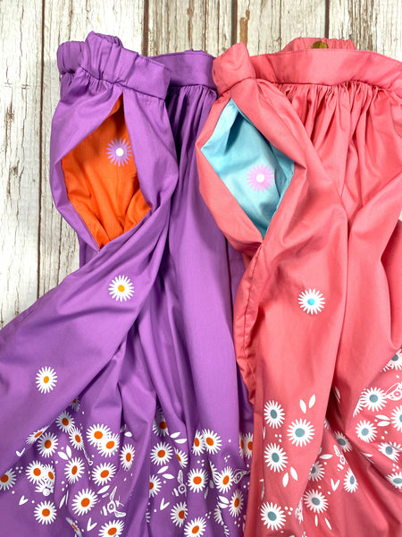 Daisy Lilac midi Skirt with Pockets