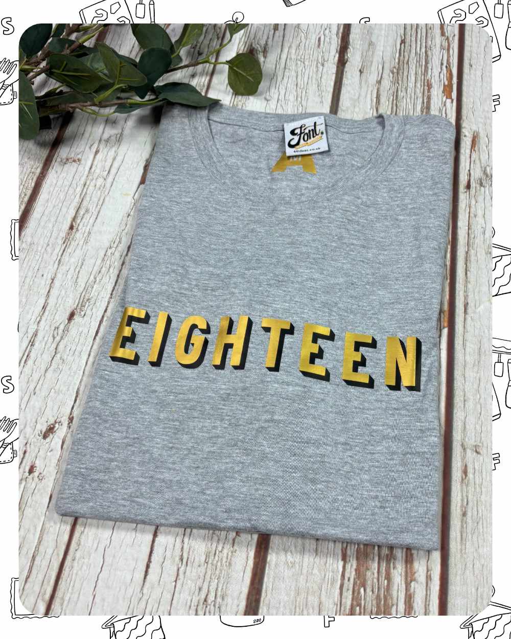 Ready To Ship: Unisex Heather T-Shirt- Eighteen- Size M
