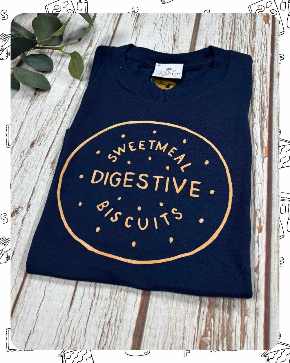 Ready To Ship: Kids Navy T-Shirt- Digestive- age 7-8 years