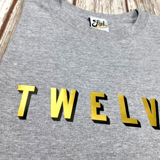 12th Birthday T-Shirt – Bingley Bang Gold Foil