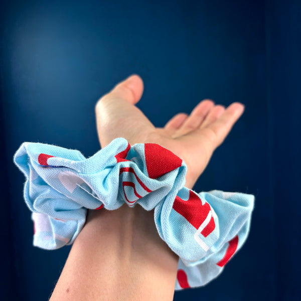 Scrunchies-Screenprinted Cotton 'Tea at Eleven'