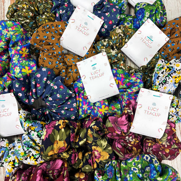 Scrunchies-Soft Fabric Florals