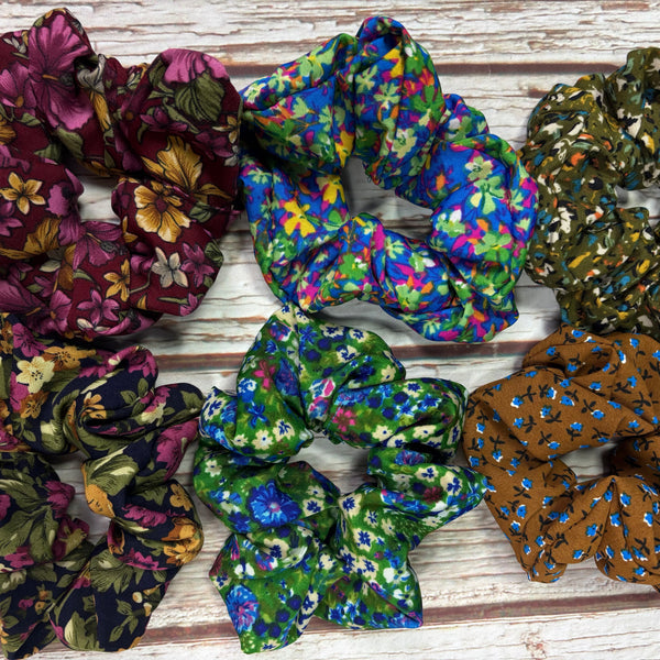 Scrunchies-Soft Fabric Florals