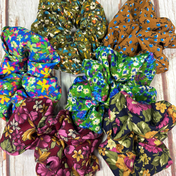 Scrunchies-Soft Fabric Florals