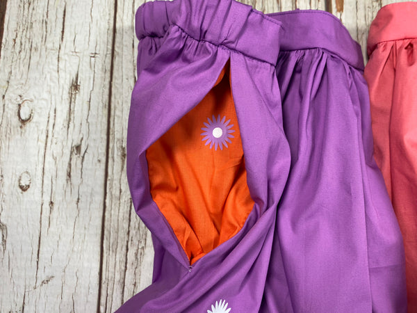 Daisy Lilac midi Skirt with Pockets