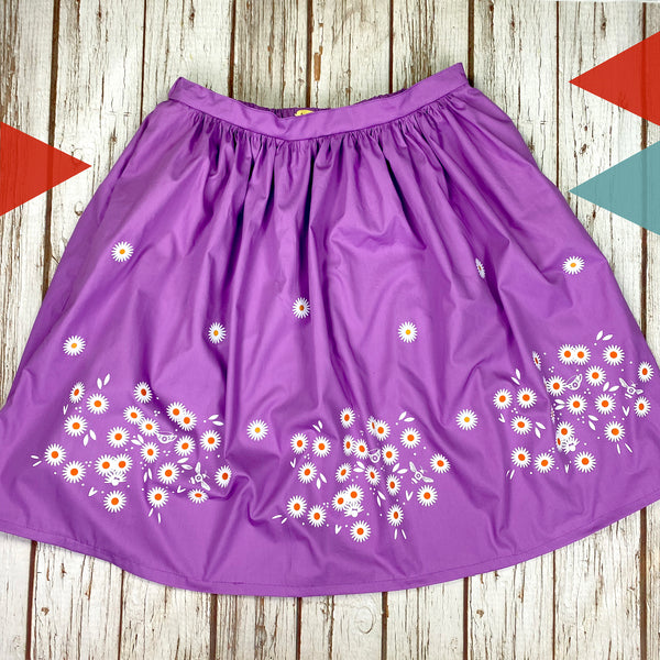 Daisy Lilac midi Skirt with Pockets
