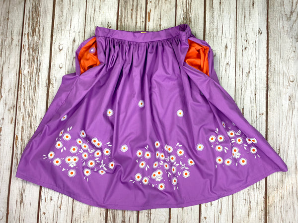 Daisy Lilac midi Skirt with Pockets