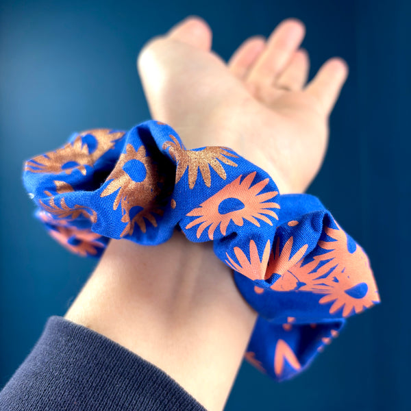 Scrunchies-Screenprinted Cotton 'Daisy'