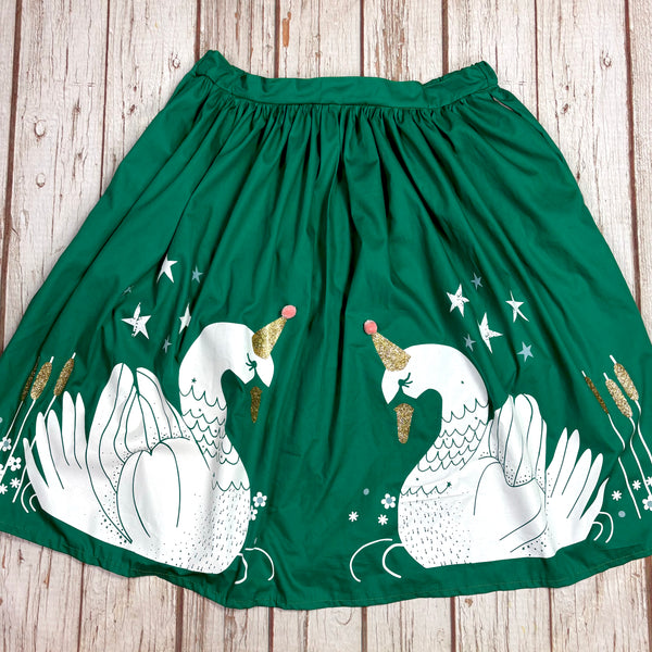 Green Unicorn Swan Skirt with Elasticated Waist and Pockets