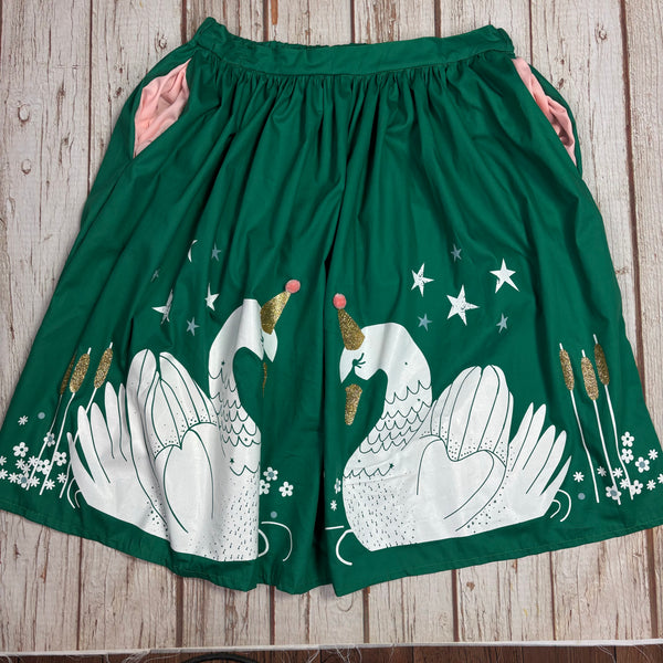 Green Unicorn Swan Skirt with Elasticated Waist and Pockets