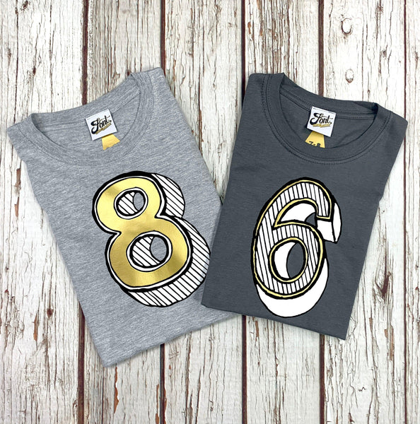 Number Six Kids' T-Shirt - Juniper Red Font Not Found, Font: Juniper Red, Kid's Clothes, T-Shirt: Numbers, T-Shirts 44ideas.co.uk
