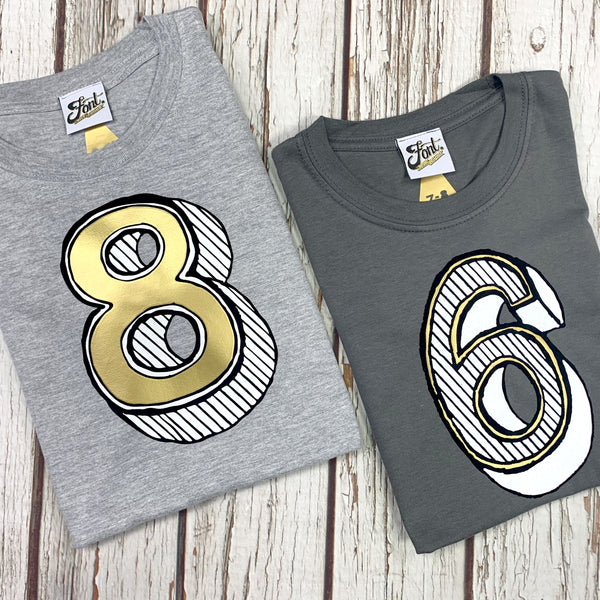 8th Birthday T-Shirt - Juniper Red Font Not Found, Font: Juniper Red, Kid's Clothes, T-Shirt: Numbers, T-Shirts 44ideas.co.uk