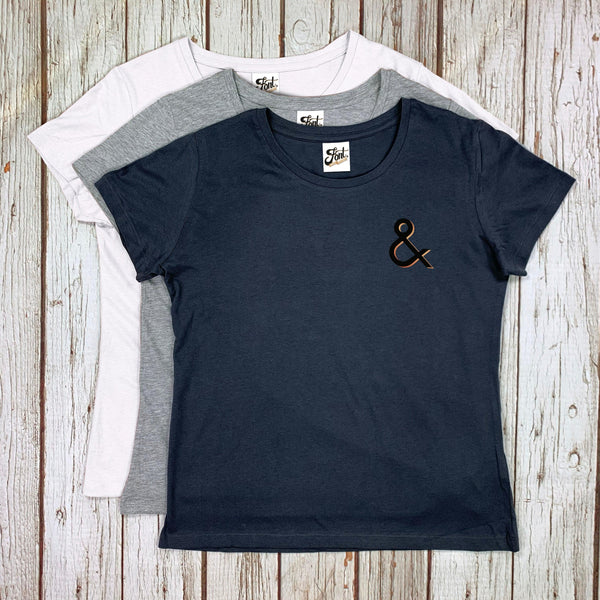 Women's Organic Ampersand T-Shirt - Branson Font Not Found, Font: Branson, T-Shirts, Womens Clothes 44ideas.co.uk