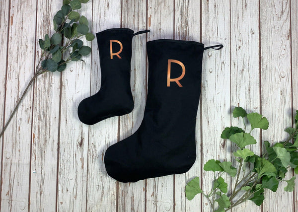 Christmas Personalised Regular Black Stocking - Branson Christmas, Christmas: Stockings, Font Not Found, Font: Branson 44ideas.co.uk
