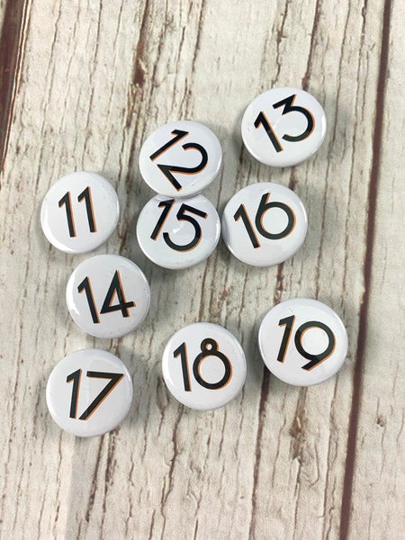 Birthday Badges! 11-19 -Branson Accessories, Badges, Birthday, Font: Branson 44ideas.co.uk