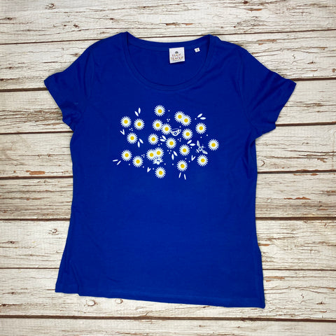 Daisy Organic Cotton Royal Blue Women’s T-Shirt