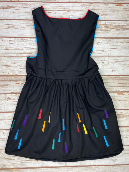 Black Pinafore Ladies Dress - Rainbow Dresses, Lucy Teacup, Womens Clothes 44ideas.co.uk