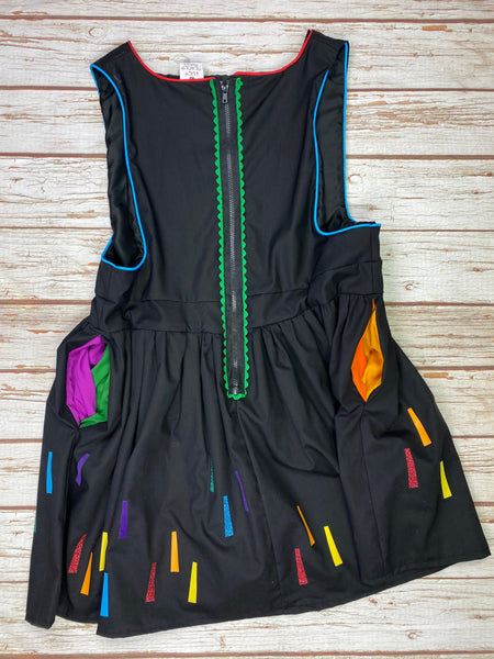 Black Pinafore Ladies Dress - Rainbow Dresses, Lucy Teacup, Womens Clothes 44ideas.co.uk