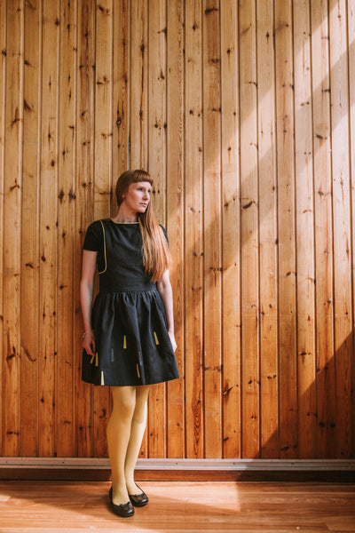 Black Pinafore Ladies Dress - Rainbow Dresses, Lucy Teacup, Womens Clothes 44ideas.co.uk