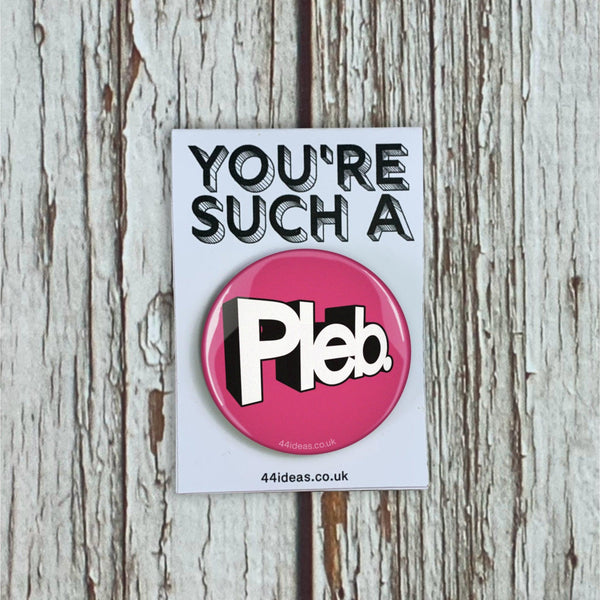 Insult Pin Badge Accessories, Badges, Pleb 44ideas.co.uk