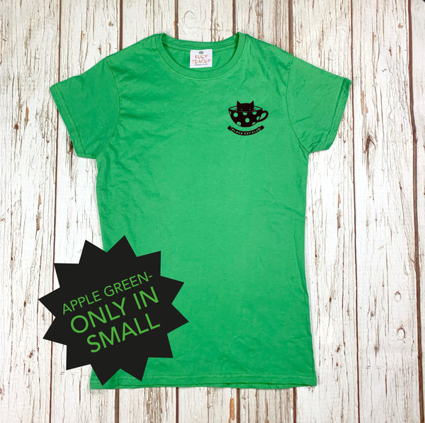 Womens Black Cat Club T-Shirt Lucy Teacup, T-Shirts, Womens Clothes 44ideas.co.uk