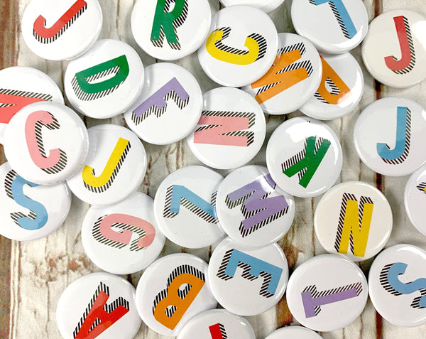 Alphabet Pin Badges - Bradford Buzz Accessories, Badges, Birthday 44ideas.co.uk