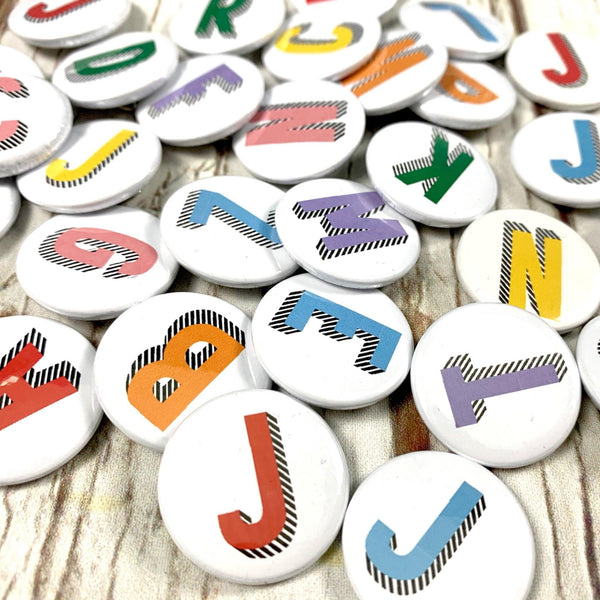Alphabet Pin Badges - Bradford Buzz Accessories, Badges, Birthday 44ideas.co.uk