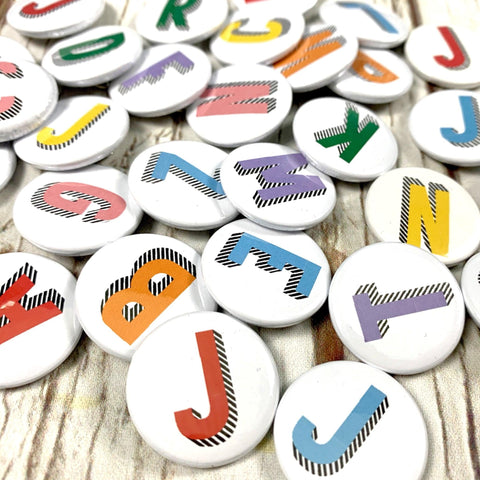 Alphabet Pin Badges - Bradford Buzz Accessories, Badges, Birthday 44ideas.co.uk