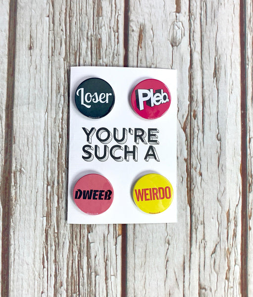 Birthday Badge Card- School Insults Badges, Birthday, Cards, Pleb 44ideas.co.uk