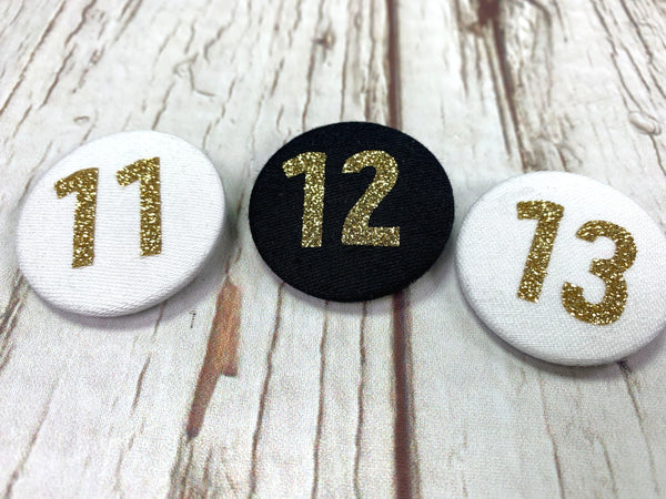 Fabric Glitter Birthday Badges! 11-19 Accessories, Anniversary, Badges, Birthday, Font: Bingley Bang 44ideas.co.uk