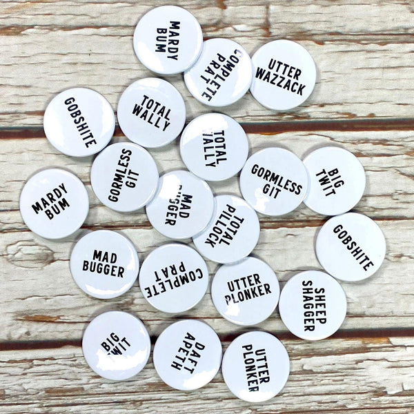 Favourite Word Badges Accessories, Badges, Pleb 44ideas.co.uk