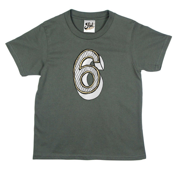 Number Six Kids' T-Shirt - Juniper Red Font Not Found, Font: Juniper Red, Kid's Clothes, T-Shirt: Numbers, T-Shirts 44ideas.co.uk