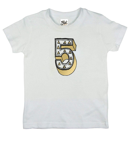 Number Five Kids' T-Shirt - Juniper Red Font Not Found, Font: Juniper Red, Kid's Clothes, T-Shirt: Numbers, T-Shirts 44ideas.co.uk