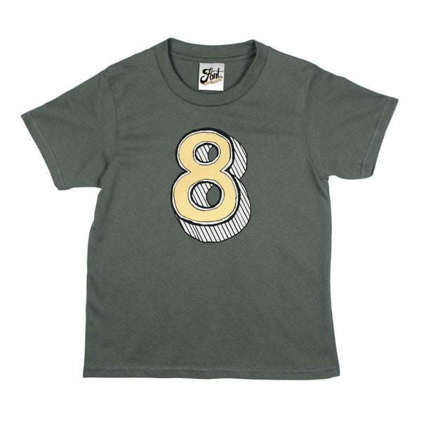 8th Birthday T-Shirt - Juniper Red Font Not Found, Font: Juniper Red, Kid's Clothes, T-Shirt: Numbers, T-Shirts 44ideas.co.uk