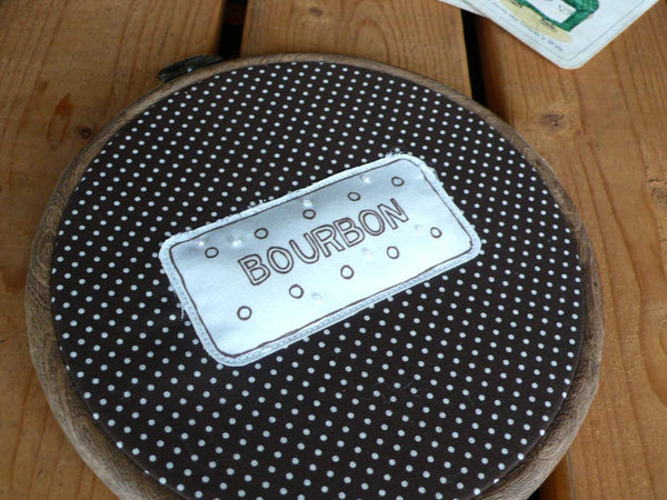 Bourbon Biscuit Embroidery Hoop 6" Homeware, Lucy Teacup, Wall Art 44ideas.co.uk