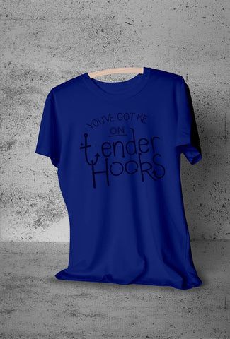 Misquoted Phrases Series'- Tender/Tenter Hooks. Men's Clothes, Pleb, T-Shirts, T-Shirts: Letters 44ideas.co.uk