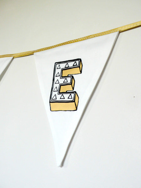 Fabric Letter Bunting - Juniper Red Bunting, Font Not Found, Font: Juniper Red, New Baby, Wall Art 44ideas.co.uk