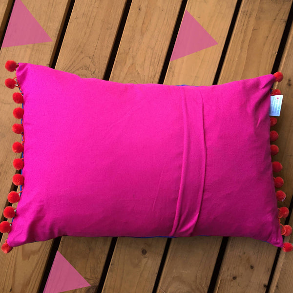 Blue Tropical Raindrop Cushion Cushions, Homeware, Lucy Teacup 44ideas.co.uk