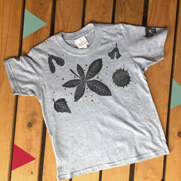 Leaf handprinted T-Shirt- ladies/kids Kid's Clothes, Lucy Teacup, T-Shirts, Womens Clothes 44ideas.co.uk