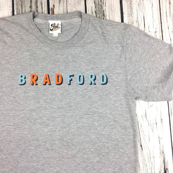 Unisex 'Rad Bradford' shirt. Font Not Found, Font: Bingley Bang, Men's Clothes, T-Shirts, T-Shirts: Letters, Womens Clothes 44ideas.co.uk
