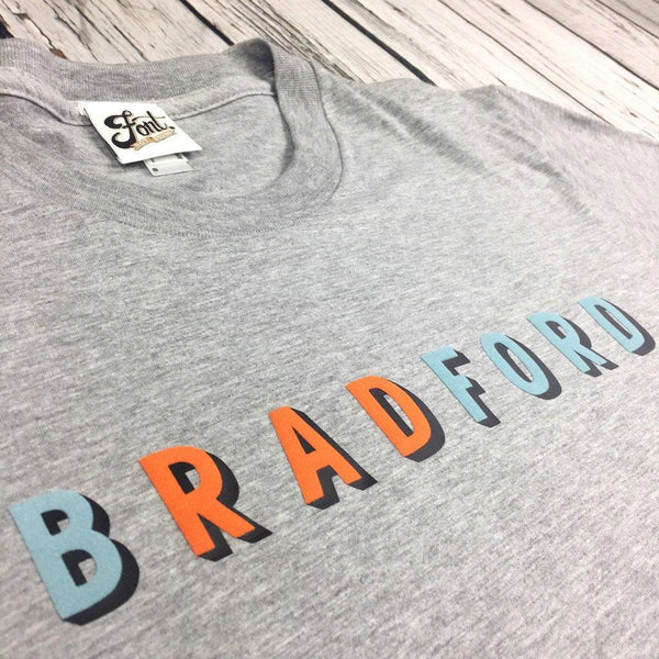 Unisex 'Rad Bradford' shirt. Font Not Found, Font: Bingley Bang, Men's Clothes, T-Shirts, T-Shirts: Letters, Womens Clothes 44ideas.co.uk