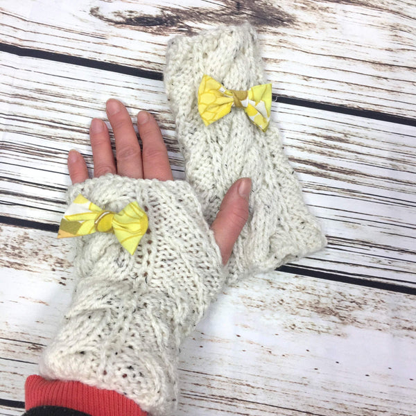 Cream Hand Knitted Gloves Accessories, Donalds Wally Hat, Gloves, Knitted 44ideas.co.uk