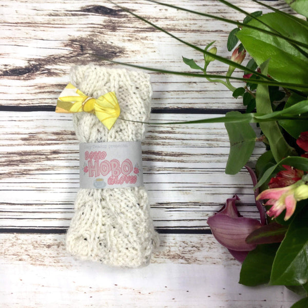 Cream Hand Knitted Gloves Accessories, Donalds Wally Hat, Gloves, Knitted 44ideas.co.uk
