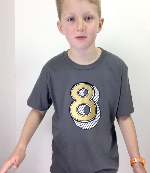 8th Birthday T-Shirt - Juniper Red Font Not Found, Font: Juniper Red, Kid's Clothes, T-Shirt: Numbers, T-Shirts 44ideas.co.uk