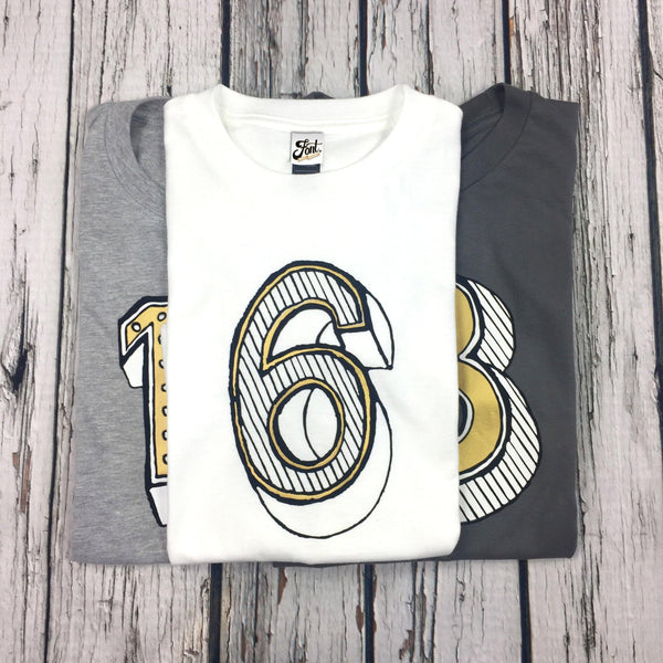 Number Six Kids' T-Shirt - Juniper Red Font Not Found, Font: Juniper Red, Kid's Clothes, T-Shirt: Numbers, T-Shirts 44ideas.co.uk