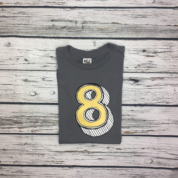 8th Birthday T-Shirt - Juniper Red Font Not Found, Font: Juniper Red, Kid's Clothes, T-Shirt: Numbers, T-Shirts 44ideas.co.uk