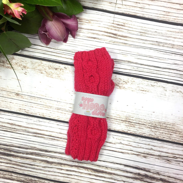 Red Chunky Hand Knitted Fingerless Gloves! Accessories, Donalds Wally Hat, Gloves, Knitted 44ideas.co.uk