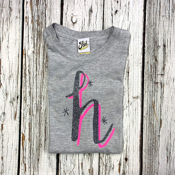 Kids' Alphabet T-Shirt - The Monroe (Neon Pink) Font Not Found, Font: The Monroe, Kid's Clothes, T-Shirts, T-Shirts: Letters 44ideas.co.uk