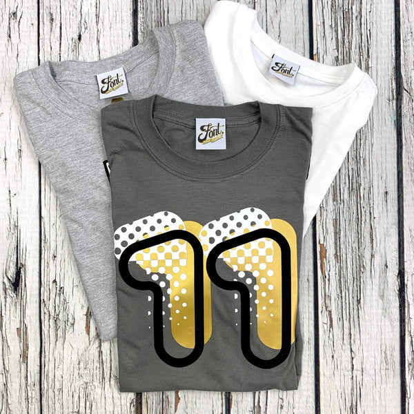 11th Birthday T-Shirt - Fat Babs Font Not Found, Font: Fat Babs, Kid's Clothes, T-Shirt: Numbers, T-Shirts 44ideas.co.uk
