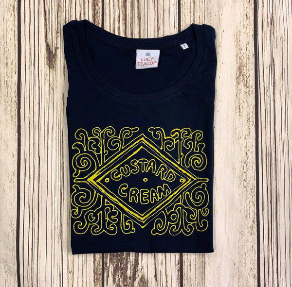 Organic cotton! Custard Cream Women’s T-Shirt Lucy Teacup, T-Shirts, Womens Clothes 44ideas.co.uk